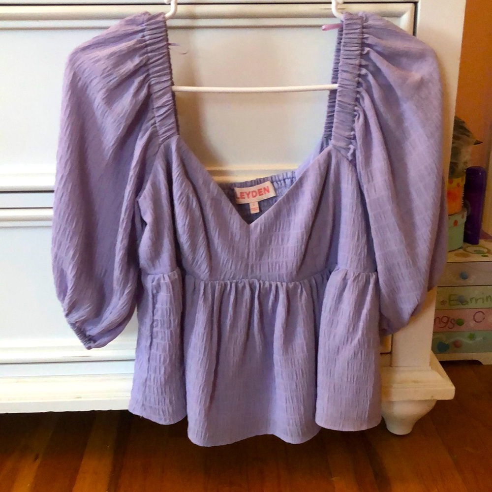 Lavender colored baby doll blouse